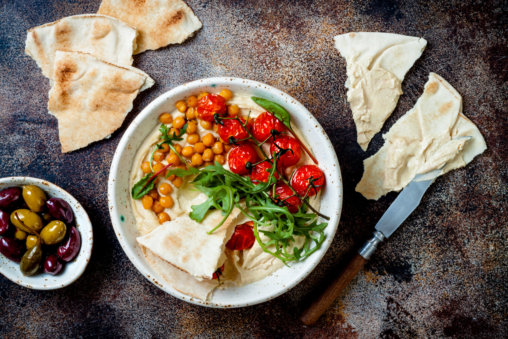 CHICKPEA FLATBREAD WITH BURST TOMATO SAUCE – La Panza Olive Oil