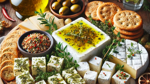 HERB-MARINATED OLIVE OIL CHEESE BOARD